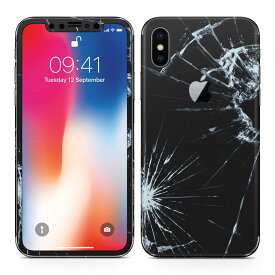 iPhoneX 対応 アイフォン テン 全面スキンシール フル 背面 側面 正面 液晶 スマホケース ステッカー スマホカバー ケース 保護シール スマホ スマートフォン 人気 005889 ひび割れ　ヒビ　ガラス