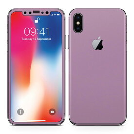 iPhoneX 対応 アイフォン テン 全面スキンシール フル 背面 側面 正面 液晶 スマホケース ステッカー スマホカバー ケース 保護シール スマホ スマートフォン 人気 008958 シンプル　無地　紫