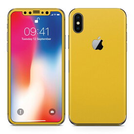 iPhoneX 対応 アイフォン テン 全面スキンシール フル 背面 側面 正面 液晶 スマホケース ステッカー スマホカバー ケース 保護シール スマホ スマートフォン 人気 008967 シンプル　無地　黄色
