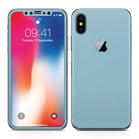 iPhoneX 対応 アイフォン テン 全面スキンシール フル 背面 側面 正面 液晶 スマホケース ステッカー スマホカバー ケース 保護シール スマホ スマートフォン 人気 008976 シンプル　無地　青