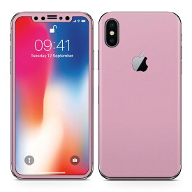 iPhoneX 対応 アイフォン テン 全面スキンシール フル 背面 側面 正面 液晶 スマホケース ステッカー スマホカバー ケース 保護シール スマホ スマートフォン 人気 008998 シンプル　無地　ピンク