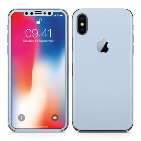 iPhoneX 対応 アイフォン テン 全面スキンシール フル 背面 側面 正面 液晶 スマホケース ステッカー スマホカバー ケース 保護シール スマホ スマートフォン 人気 009004 シンプル　無地　青