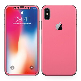 iPhoneX 対応 アイフォン テン 全面スキンシール フル 背面 側面 正面 液晶 スマホケース ステッカー スマホカバー ケース 保護シール スマホ スマートフォン 人気 012232 ピンク　単色　シンプル