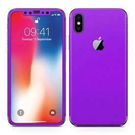 iPhoneX 対応 アイフォン テン 全面スキンシール フル 背面 側面 正面 液晶 スマホケース ステッカー スマホカバー ケース 保護シール スマホ スマートフォン 人気 012236 紫　単色　シンプル