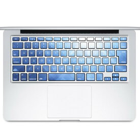 キーボード用スキンシール MacBook Air 13inch 2010 〜 2017 専用 キートップ ステッカー A1466 A1369 Apple マックブック エア ノートパソコン アクセサリー 保護 002217 シンプル　模様　青