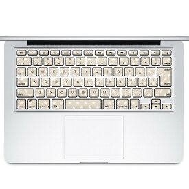 キーボード用スキンシール MacBook Air 13inch 2010 〜 2017 専用 キートップ ステッカー A1466 A1369 Apple マックブック エア ノートパソコン アクセサリー 保護 005173 ベージュ　星　柄