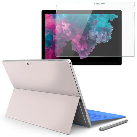 Surface pro7 (2019) pro6 pro2017 pro4 専用 スキンシール ガラスフィルム セット サーフィス ノートブック ノートパソコン カバー ケース フィルム ステッカー アクセサリー 保護 008951 その他 シンプル　無地　ピンク