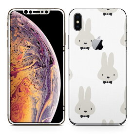 igsticker iPhone Xs Max iphonexsmax 対応 apple アップル アイフォン アイフォーン 全面スキンシール フル 背面 側面 正面 液晶 スマホケース ステッカー スマホカバー ケース 保護シール スマホ スマートフォン 人気 010486 動物　うさぎ　白　黒