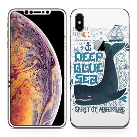 igsticker iPhone Xs Max iphonexsmax 対応 apple アップル アイフォン アイフォーン 全面スキンシール フル 背面 側面 正面 液晶 スマホケース ステッカー スマホカバー ケース 保護シール スマホ スマートフォン 人気 011912 英字　くじら　海