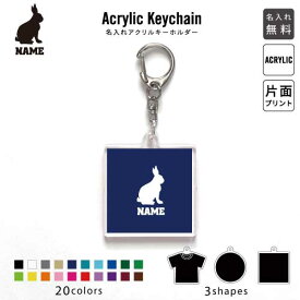 うさぎ 名入れアクリルキーホルダー アクキー アクリル 名入れ キーチェーン オリジナルキーホルダー キーリング アクセサリー 名入れアクセ ウサギ、兎、Rabbit JKバッグ バッグチャーム 推し色 メンカラ