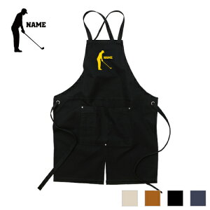 ゴルフ1 名入れエプロン ウォッシュキャンバス ツイルエプロン クロスタイプ ワークエプロン デニム インディゴ キャメル ブラック ナチュラル カフェエプロン 父の日のプレゼント 飲食店