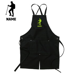 登山部 名入れエプロン ウォッシュキャンバス ツイルエプロン クロスタイプ ワークエプロン デニム インディゴ キャメル ブラック ナチュラル カフェエプロン 飲食店 喫茶店 作業用 母の日