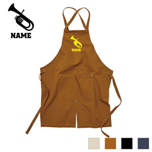 チューバ 名入れエプロン ウォッシュキャンバス ツイルエプロン クロスタイプ ワークエプロン デニム インディゴ キャメル ブラック ナチュラル カフェエプロン 飲食店 喫茶店 作業用 母の