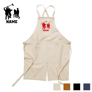映画部 名入れエプロン ウォッシュキャンバス ツイルエプロン クロスタイプ ワークエプロン デニム インディゴ キャメル ブラック ナチュラル カフェエプロン 飲食店 喫茶店 作業用 母の日