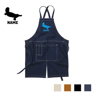 カモノハシ 名入れエプロン ウォッシュキャンバス ツイルエプロン クロスタイプ ワークエプロン デニム インディゴ キャメル ブラック ナチュラル カフェエプロン 鴨嘴、Platypus 飲食店 喫茶
