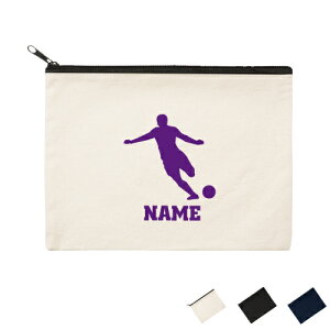 「天才レフティー」名入れフラットポーチLサイズ ポーチ マルチケース マルチポーチ 小物入れ 収納 おもちゃバッグ メンズ レディース お揃い 部活 スポーツ お名前 サッカー 蹴球 スポ根魂