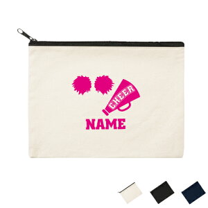 チアガール4 名入れフラットポーチLサイズ ポーチ マルチケース マルチポーチ 小物入れ 収納 おもちゃバッグ クラッチバッグ 推し活 名入れ 名入れグッズ メンズ レディース オリジナル お