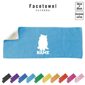 エキゾチックショートヘア 名入れフェイスタオル 10色展開 ハイブリッドタオル 名入れ タオル スポーツタオル ふんわり厚手 猫 ネコ ねこ キャット ペット プレゼント お祝い 贈り物