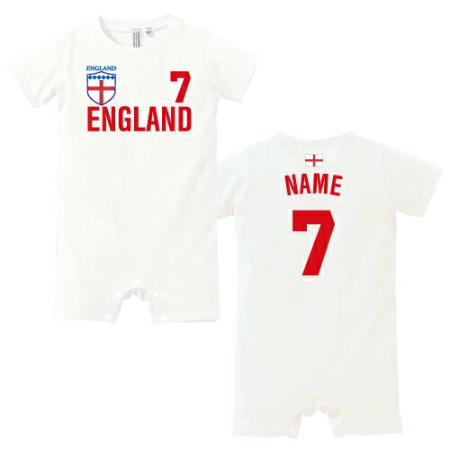 楽天市場 サッカーユニフォーム背番号 名入れロンパース イングランド ベビー イングランド代表 England 半袖ユニフォーム レプリカ 代表 70 サイズ 80サイズ カバーオール ロンパス 名前入り おなまえ ゲームシャツ 代表ユニ フットボール Emblem楽天市場店