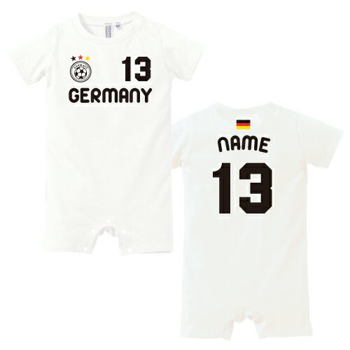 楽天市場 サッカーユニフォーム背番号 名入れロンパース ドイツ ベビー 子供用 Germany 半袖ユニフォーム レプリカ 代表 70サイズ 80 サイズ カバーオール ロンパス 名前入り おなまえ ゲームシャツ 代表ユニ フットボール Emblem楽天市場店