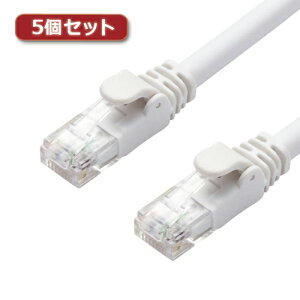 5�Z�b�g�G���R�� LAN�P�[�u��/CAT6A/�X�^���_�[�h/10m/�z���C�g LD-GPA/WH10X5