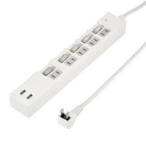 5�Z�b�g YAZAWA �ʃX�C�b�`�t5AC2USB3.4A2m�z���C�g Y02KS752WH2UX5