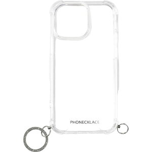 PHONECKLACE �t�H���l�b�N���X �X�g���b�v�p�����O�t���N���A�P�[�X�@for iPhone 15 Pro Max�@�V���o�[�`���[�� PN25604i15PM