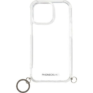 PHONECKLACE �t�H���l�b�N���X �X�g���b�v�p�����O�t���N���A�P�[�X�@for iPhone 15 Pro Max�@�K���u���b�N�`���[�� PN25606i15PM