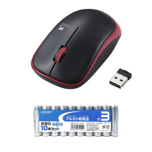 �G���R�� IR�}�E�X/ENELO�V���[�Y/����/3�{�^��/�ȓd��/�R��/���b�h + �A���J�����d�r �P3�`10�{�p�b�N�Z�b�g M-IR07DRKRD+HDLR6/1.5V10P