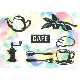 トラストプリンティング 切り絵キット カフェ/cafe-A4black-S ハンドメイドペーパーカット KA4-S02