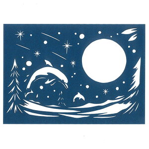 gXgveBO ؂GLbg ƃCJ/moon and dolphins-A5blue-S nhChy[p[Jbg BA5-S01