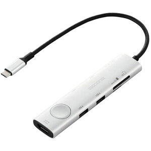 エレコム Type-Cドッキングステーション PD対応 USB-A×2 USB-C×3 HDMI(4K60Hz) SD+microSD シルバー DST-S080BPSV
