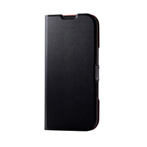 �G���R�� iPhone 16 ���U�[�P�[�X �蒠�^ UltraSlim ���^ ���Εt�� �u���b�N PM-A24APLFUBK
