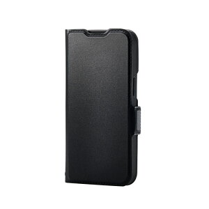�G���R�� iPhone 16e �\�t�g���U�[�P�[�X ���Εt �ϏՌ� �X�e�b�` �J�[�h���[�[�� �u���b�N PM-A25SPLFY3BK