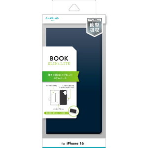 LEPLUS NEXT iPhone 16 ���^�E�y��PU���U�[�蒠�P�[�X BOOK SLIM&LITE �l�C�r�[ LN-IM24BSLNV