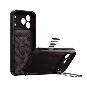 ESR Cyber Armor �X�^���h�t���ϏՌ��P�[�X for iPhone 17 Pro �u���b�N ES27902i17PR