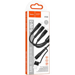 hoco. X123 6 in1P[u vo5V/3A܂ł̓[d\ X123-ACMCL-BK