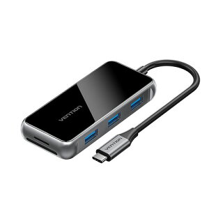 VENTION USB-C to HDMI/USB 3.0x3/SD/TF/PD �h�b�L���O�X�e�[�V���� 15cm �O���[ TF-8061
