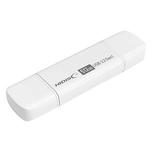 HIDISC USB3.2 Gen1 Type-C/USB-A���Ή� USB������ 512GB �z���C�g HDUF148C512G3C