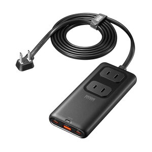 �T�����T�v���C �X�����^�b�v AC2�� USB-C×2+USB-A×1 PD100W TAP-SLIM7U-15BK