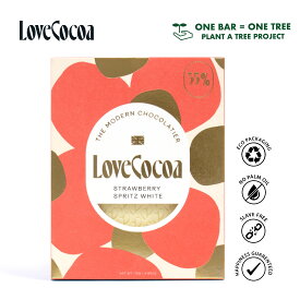 【LOVECOCOA（ラブココア）】ストロベリースピリッツ 35%ホワイトチョコレート 75g〜こちらの商品が1枚売れる度、ケニアに木が1本植樹されます！〜
