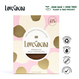 【LOVE COCOA（ラブココア）】新パッケージプロセッコ 41%ミルクチョコレート 75g 大人のミルクチョコレート〜こちらの商品が1枚売れる度、ケニアに木が1本植樹されます！〜