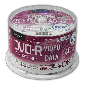 HIDISC HDDR12JCP40NAB SIAA 簡易抗菌 承認済み メディア DVD-R