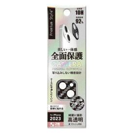 PGA PG-23ACLG22BK カメラフルプロテクター PVCレザー/カーボン調ブラック（iPhone 15/15 Plus用）
