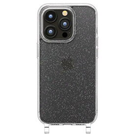 PGA PG-23BPT08LM ストラップホール付ハイブリッドケース ラメ（iPhone 15 Pro用）