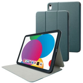 エレコム TB-A22RSAGN フラップケース スリープ対応 グリーン〔iPad 10.9inch(第10世代)用〕