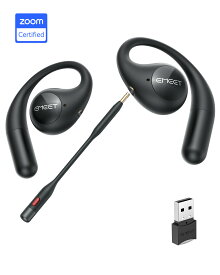 【最大20％OFFクーポン】【仕事を快適に】EMEET AirFlow Zoom認証 ワイヤレスイヤホン オープンイヤー 耳を塞がない マイク付き ブームマイク搭載 通話 ノイズキャンセリング マルチポイント接続 Bluetooth ドングル 最大40時間再生 軽量 急速充電 テレワーク ながら聴き