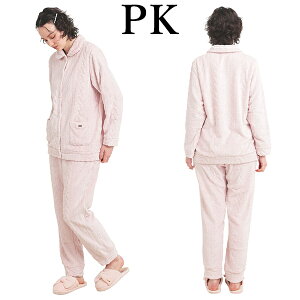 ナルエー narue パジャマ 25-51437 ルームウェア セットアップ ソフティースノーケーブル シャツパジャマ あったか モコモコ 長袖 長ズボン 前開きタイプ M-Lサイズ フリーサイズ 秋 冬 母の日 敬