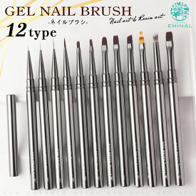 【上質な描き心地】ネイルブラシ ネイル 筆 12種 こだわり 質感 キャップ付き ネイルケアグッズ アート ブラシ 耐薬品 耐熱 優れ オーバル フラット アンギュラー ライナー ペイント コーム タップ シンプル 使いやすい