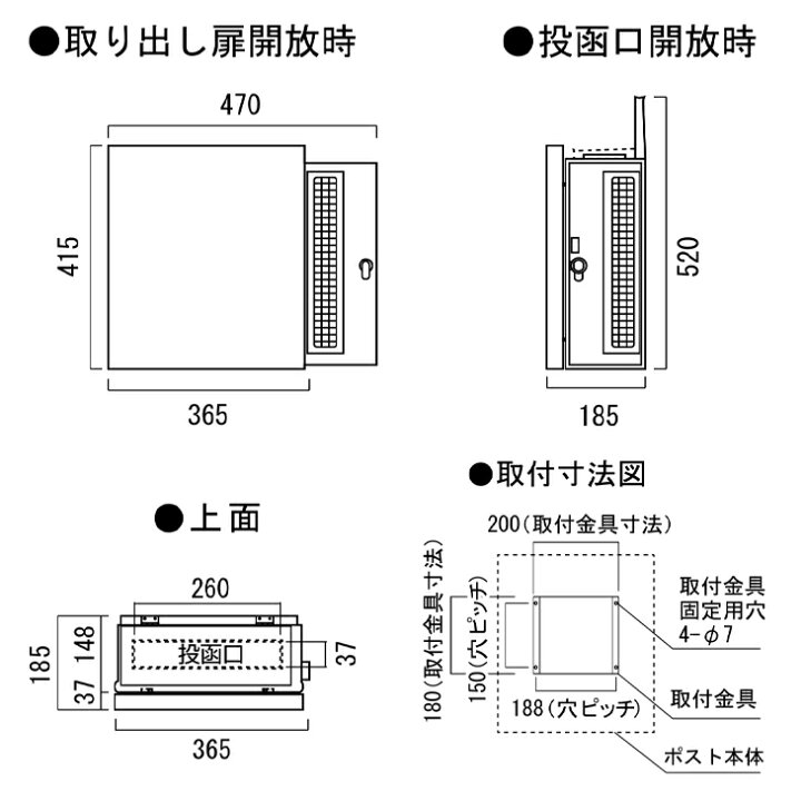 楽天市場】郵便 ポスト 壁付け クーリエ ガルバリウム メール ボックス 